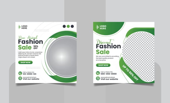 Fashion Sale Simple Social Media Post Square Fashion Business Web Banner Template vector