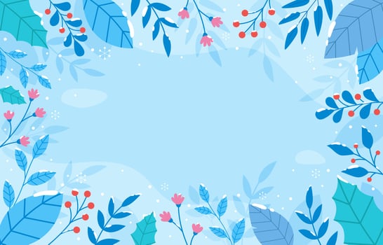 Winter Floral Border Background vector