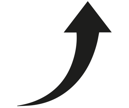 Curve arrow upward icon png on Transparent Background