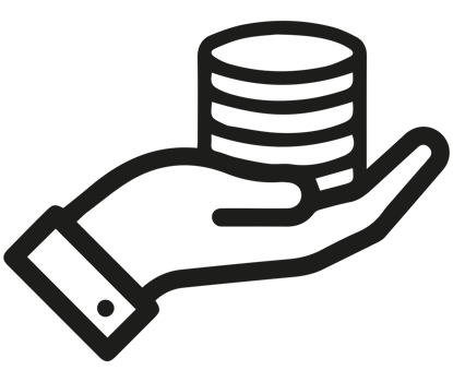 illustration of give coins icon png on Transparent Background