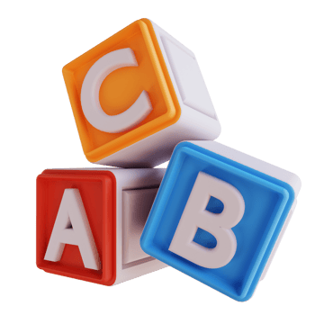 3D illustration alphabet blocks png
