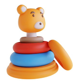 3D illustration donut ring educational toy png