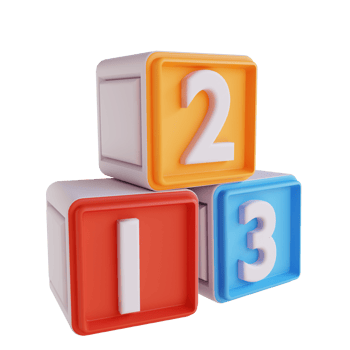 3D illustration number blocks png