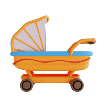 3D illustration pram png