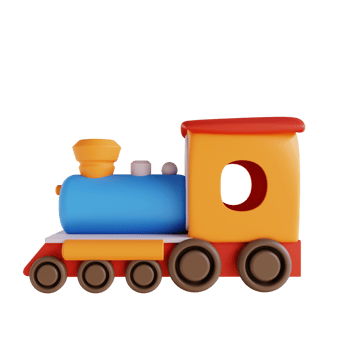 3D illustration toy train png