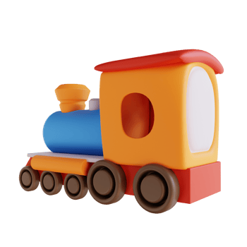 3D illustration toy train png