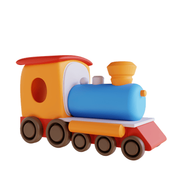 3D illustration toy train png