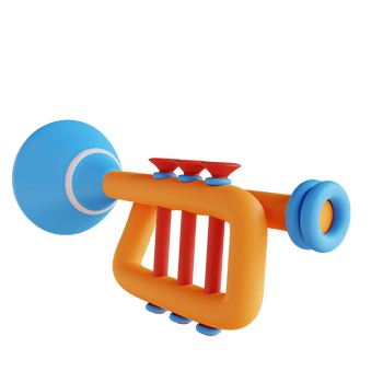 3D illustration trumpet toy png