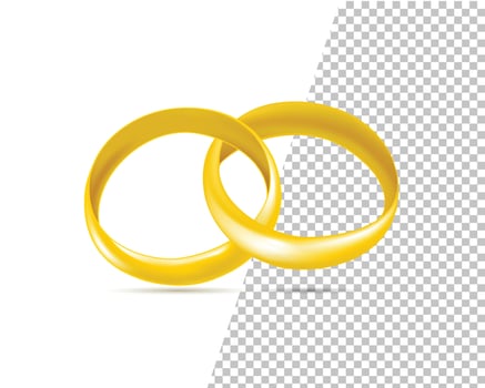 Wedding ring intertwined yellow wedding rings vector