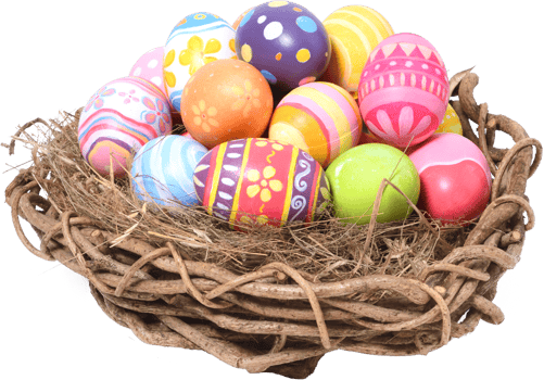 Happy Easter day eggs in nest png