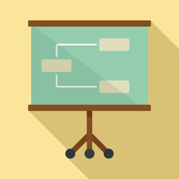 Management banner icon, flat style vector