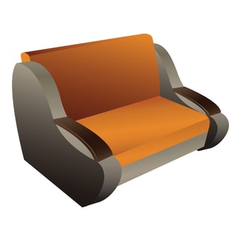 Classic sofa icon, cartoon style vector