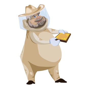 Beekeeper icon, cartoon style vector