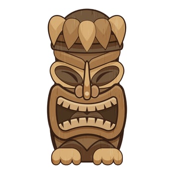Ethnic idol icon, cartoon style vector