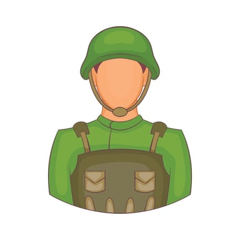 Soldier icon in cartoon style vector