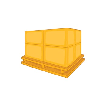 Cardboard boxes on wooden palette icon vector