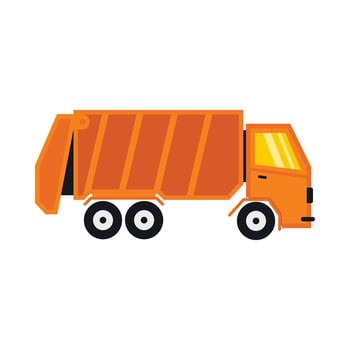Truck for garbage icon, flat style vector