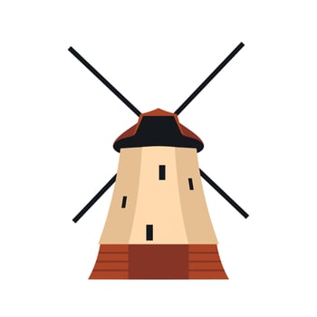 Windmill icon in flat style vector