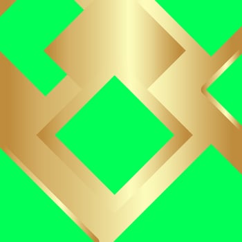 Green screen background with golden abstract vector