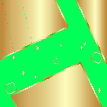 Green screen background with golden abstract vector