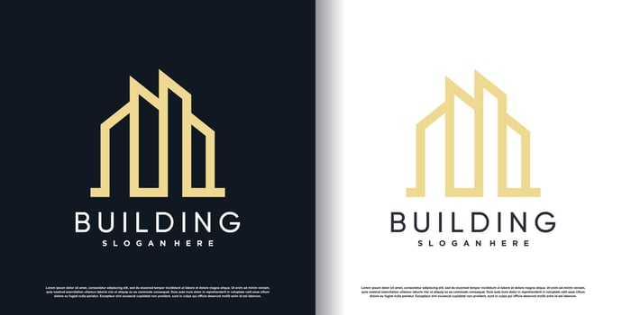 Building logo design with modern concept Premium Vector