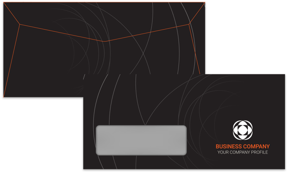 Professional business stationery items set black orange modern color styles png illustration