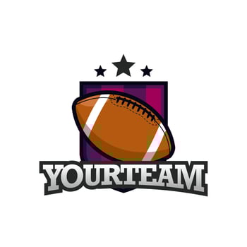 American Football or Rugby Sport Emblem logo design template vector