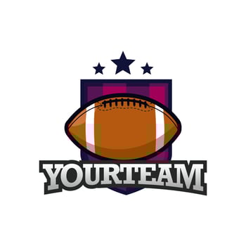American Football or Rugby Sport Emblem logo design template vector