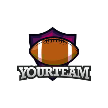 American Football or Rugby Sport Emblem logo design template vector