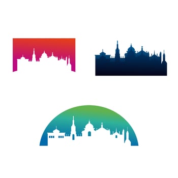 Oxford City Skyline Logo Vector Template with white background