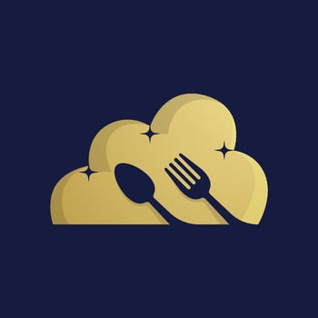 Luxury Cloud Restaurant Logo Design Template vector