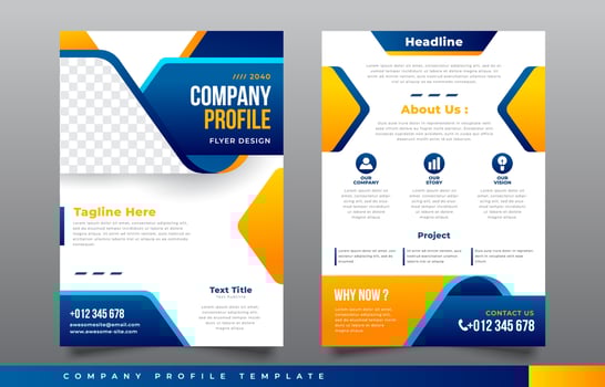 Set of Company Profile Flyer vector