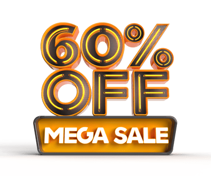 Mega Sale 60 percent off 3D render object PNG