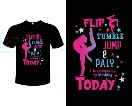 Gymnastics T-Shirt Design Vector Illustration Template