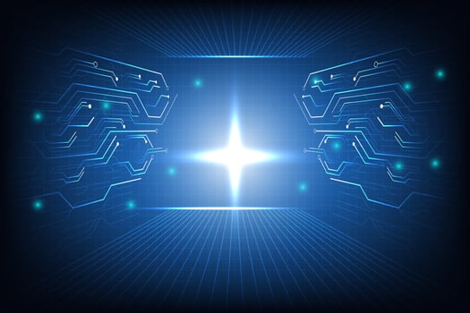 abstract technology circuit board perspective design vector