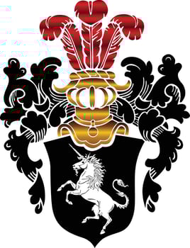 shields with ornaments in editable eps vector
