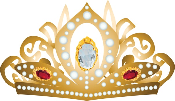 Realistic illustration of gold crown Vintage gold crown realistic illustration vector