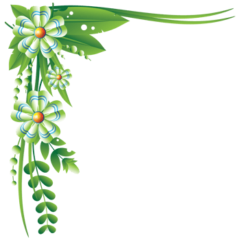 Flowers left top corner frame png