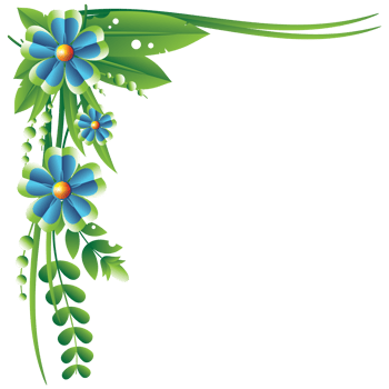 Flowers left top corner frame png
