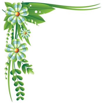 Flowers left top corner frame png