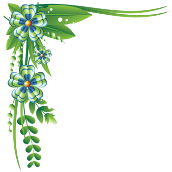 Flowers left top corner frame png