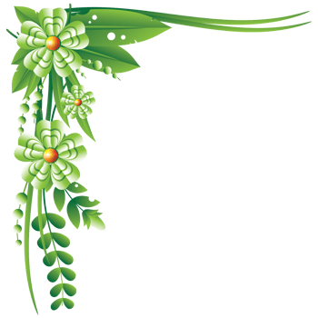 Flowers left top corner frame png
