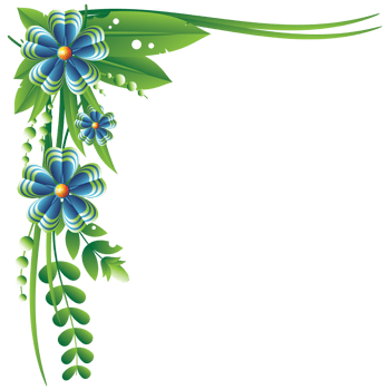 Flowers left top corner frame png
