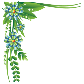 Flowers left top corner frame png