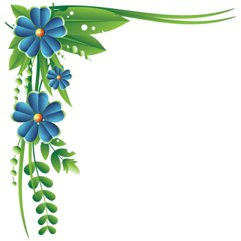 Flowers left top corner frame png