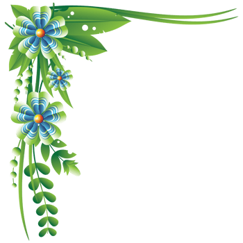 Flowers left top corner frame png