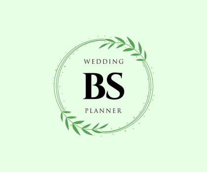BS Initials letter Wedding monogram logos collection, hand drawn modern minimalistic and floral templates for Invitation cards, Save the Date, elegant identity for restaurant, boutique, cafe in vector