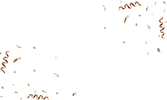 congratulatory background with gold confetti and serpentine. Vector illustration
