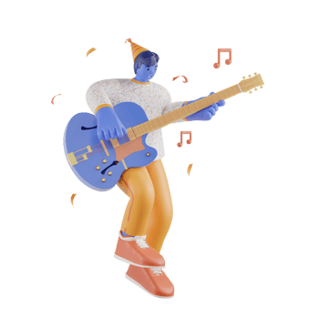 3d party people playing guitar png