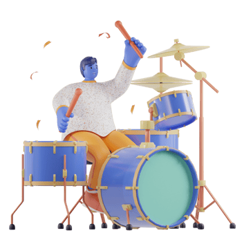 3d party people playing drum png